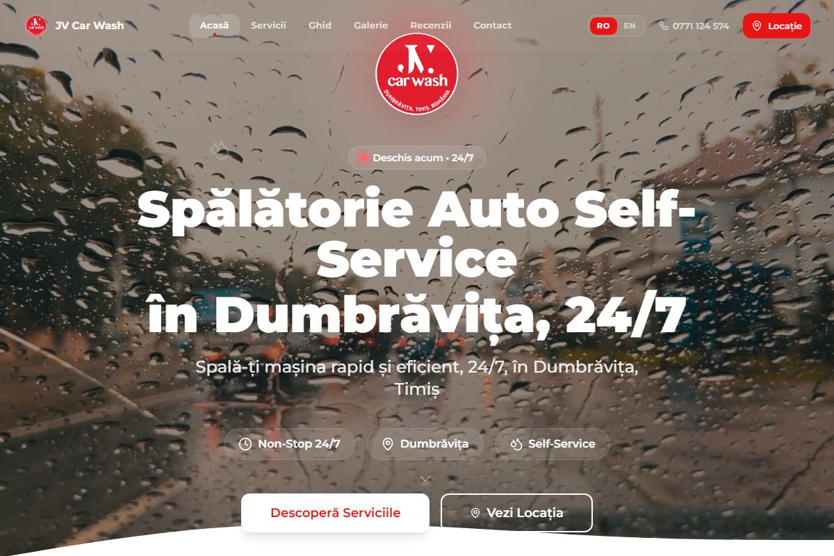 JV Carwash, website preview